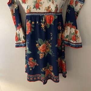 NWT flying tomato size medium dress floral orange blue white beautiful